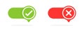 Checkmark icons. Checkbox vector icons. Tick and cross buttons. Flat style vector icons