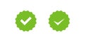 Checkmark right symbol tick icon in flat style. Profile verification set vector