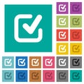 Checkmark square flat multi colored icons Royalty Free Stock Photo