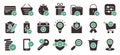 Checkmark Success Good Service Silhouette Icon Set. Confirmed Check Mark Quality Approved Stamp Glyph Pictogram