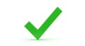 A green checkmark symbol on a white background, representing approval or completion Royalty Free Stock Photo