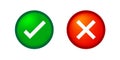 Checkmark and x or confirm and deny circle icon button 3d for apps and websites symbol, icon checkmark choice, checkbox button Royalty Free Stock Photo