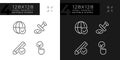 Checkmarks for data pixel perfect linear icons set for dark, light mode