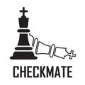 Checkmate on a white background Vector Illustration. Chess Black King Figures Pieces Royalty Free Stock Photo