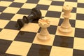 Checkmate on wooden board