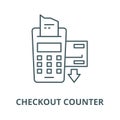 Checkout counter line icon, vector. Checkout counter outline sign, concept symbol, flat illustration