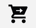 Checkout Arrow Cart Icon. Buy Shop Online Shipping Check Out Purchase Commerce Sale Sell Clipart Artwork Symbol Sign Vector EPS Royalty Free Stock Photo