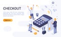 Checkout landing page vector isometric