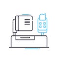 checkout line icon, outline symbol, vector illustration, concept sign