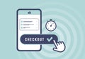 Checkout Optimization - speed up ecommerce checkout process for higher conversions concept. Streamline payments and