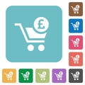 Checkout with Pound cart rounded square flat icons