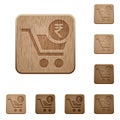 Checkout with Rupee cart wooden buttons