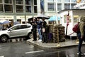 Checkpoint Charlie In Berlin Germany in the pouring rain