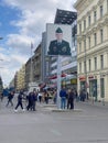 Checkpoint Charlie, former crossing point between East and West Berlin