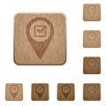 Checkpoint GPS map location wooden buttons