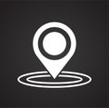 Checkpoint location icon on black background for graphic and web design, Modern simple vector sign. Internet concept. Trendy