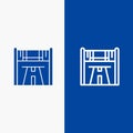 Checkpoint, Start, Race, Road Line and Glyph Solid icon Blue banner Line and Glyph Solid icon Blue banner Royalty Free Stock Photo