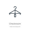 Checkroom icon. Thin linear checkroom outline icon isolated on white background from hotel and restaurant collection. Line vector