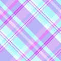 Checks tartan texture plaid, multicultural vector pattern seamless. Wear textile fabric check background in purple and light