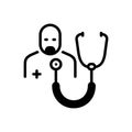 Black solid icon for Checkup, doctor and medical Royalty Free Stock Photo