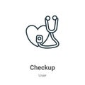 Checkup outline vector icon. Thin line black checkup icon, flat vector simple element illustration from editable user concept Royalty Free Stock Photo