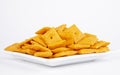 cheddar cheese crackers Royalty Free Stock Photo