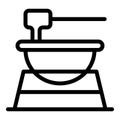 Cheddar swiss icon outline vector. Fork food