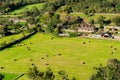 Cheddar village, Somerset, UK, october 2019 - Top view modern english rural scene with countryside and harvest landscape with Royalty Free Stock Photo