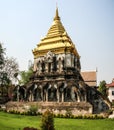 Chedi Chang Lom - the `Elephant Chedi` at the Wat Chiang Man temple, Chiang Mai, northern Thailand. Royalty Free Stock Photo