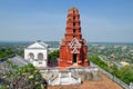 Chedi Daeng red chedi on top of the Phra Nakhon Khiri palace hill. Phetchaburi, Thailand