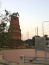 Chedi Hak or old broken stupa, one of historial archaeological site in downtown of Ratchaburi city