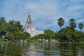 Chedi Phukhao Thong, Flood Ayutthaya in central Thailand