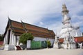 Chedi and ubosot of Wat Phra Mahathat Woramahawihan in Nakhon Si Thammarat, Thailand