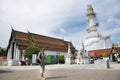 Chedi and ubosot of Wat Phra Mahathat Woramahawihan in Nakhon Si Thammarat, Thailand