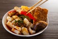 Chee Cheong Fun or Rice Noodle with sesame and sweet sauce Royalty Free Stock Photo