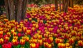 Cheek wood tulips Royalty Free Stock Photo