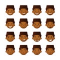 Cheeky african man emoticon set