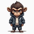 Cheeky Chimp: A Cool Rap-inspired Cartoon Character In Street Fashion