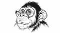 Cheeky Chimp: Playful Hand-Drawn Monkey Doodle Royalty Free Stock Photo
