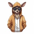 Cheeky Kangaroo In Cryptopunk Style: Hoodie, Sunglasses, And Attitude