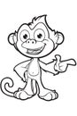 Cheeky Monkey Character In Black & White