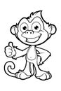 Cheeky Monkey Character In Black & White Royalty Free Stock Photo