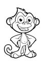 Cheeky Monkey Character In Black & White
