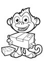 Cheeky Monkey Character In Black & White