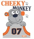 cheeky monkey print vector art