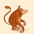 Cheeky orangutan monkey character. Vector mascot