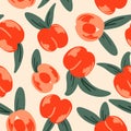 Cheeky peaches seamless vector pattern