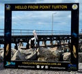 Visit Yorke Peninsula selfie frame with posing pelican