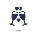 cheer icon on white background. Simple element illustration from love & wedding concept