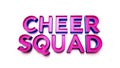 Cheer squad typography showcasing bold and colorful letters against a simple backdrop Royalty Free Stock Photo